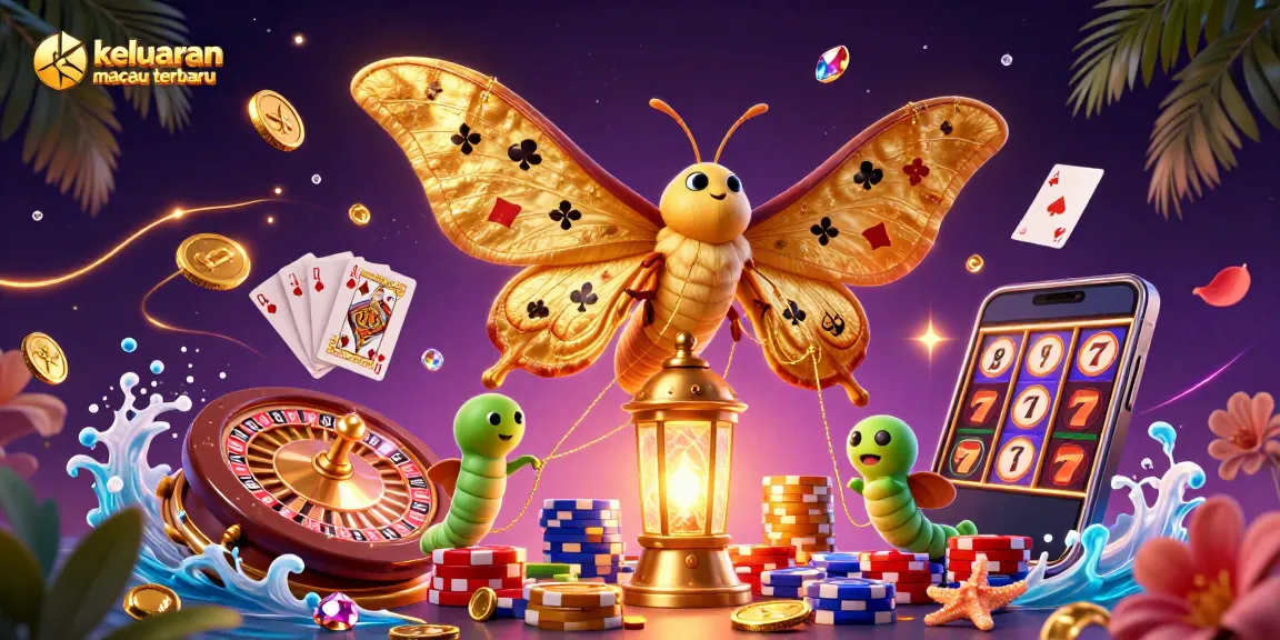 Experience keluaran macau terbaru through a vibrant casino-themed illustration filled with dynamic gaming elements.